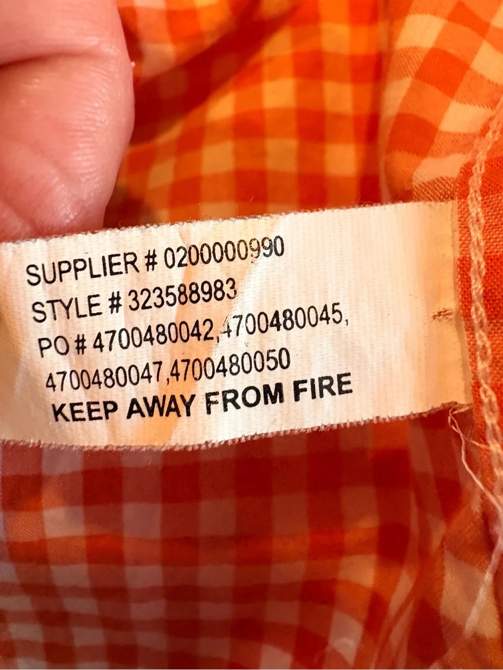 Ralph Lauren Boys Orange Gingham Button Down Shirt L 14-16 Long Sleeve